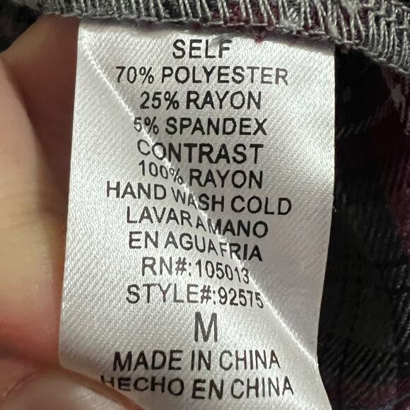 Andrée by Unit MEDIUM Striped Plaid Pocket Elbow Patch Pocketed Swing Dress - Picture 9 of 12